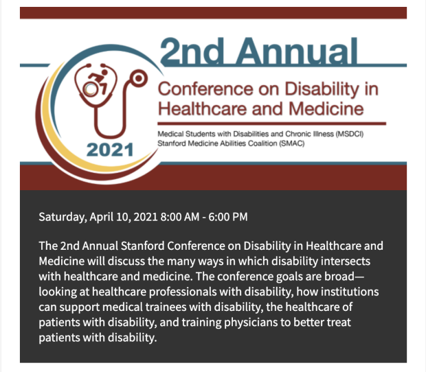 2021 Conference on Disability in Healthcare and Medicine Flyer
