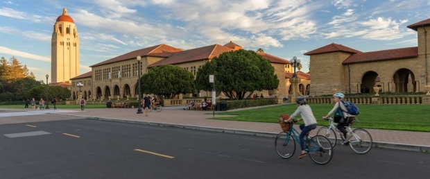 Bikes outside Stanford quad
